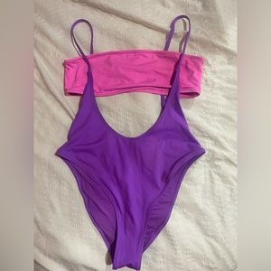 SKIMS NWOT 💕 BANDEAU BIKINI TOP + OPEN BUST ONE PIECE